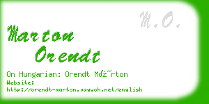 marton orendt business card